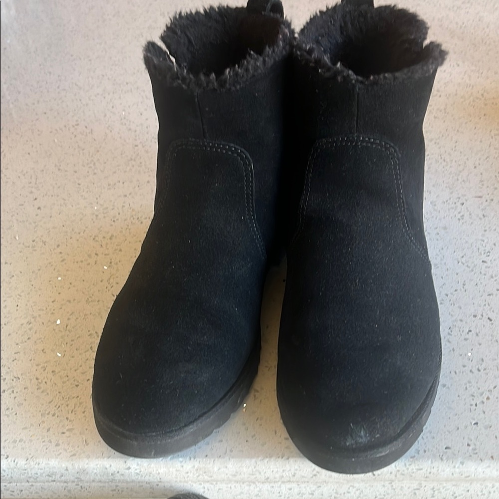 Black Faux Fur Lined UGG Ankle Boots